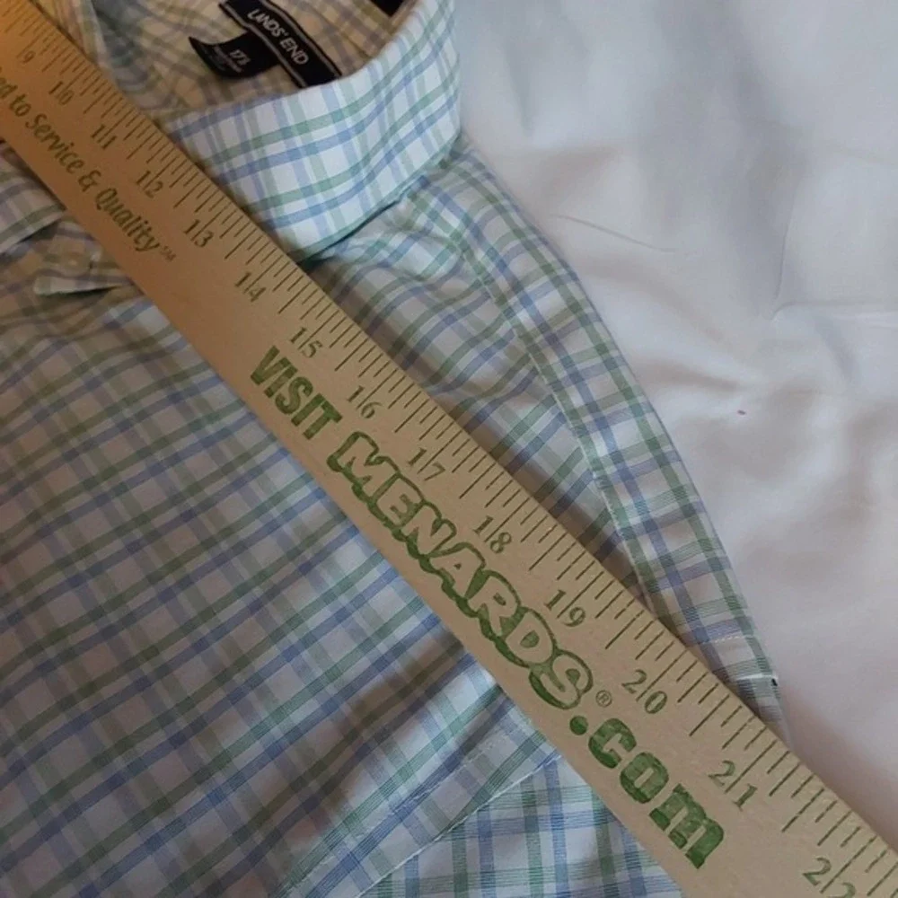 Lands' End Men's Dress Shirt 17.5 Traditional Fit 100% Supima Cotton‎ Non-Iron